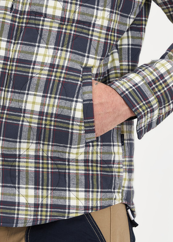 Gabbia Yeşil Classic Fit Ekoseli Kapitone Ceket