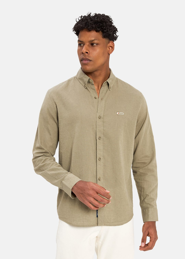 Gabbia Yeşil Keten Karışımlı Classic Fit Gömlek
