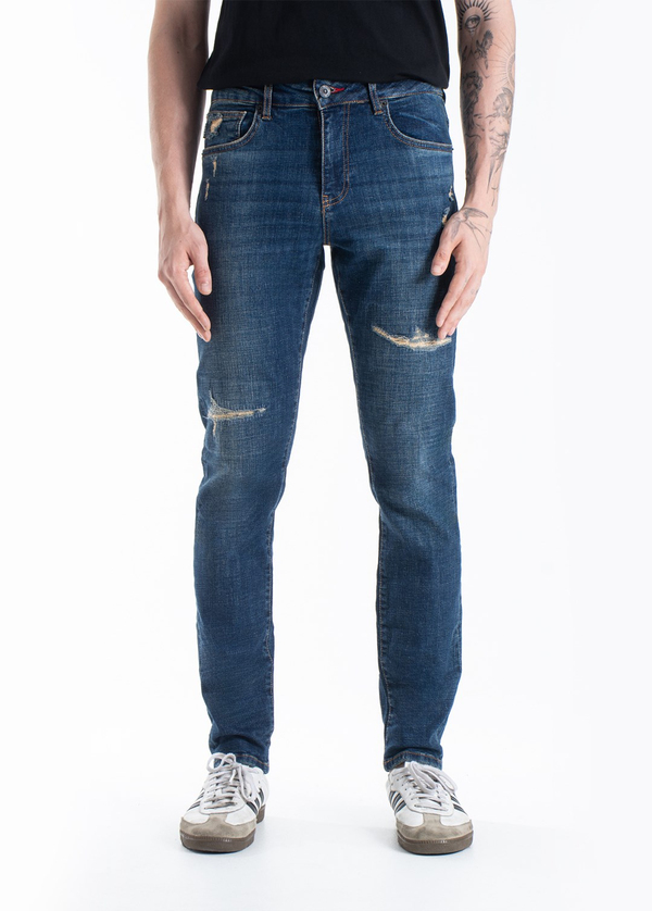 Gabbia Yeşil Yırtıklı Slim Fit Kot Pantolon