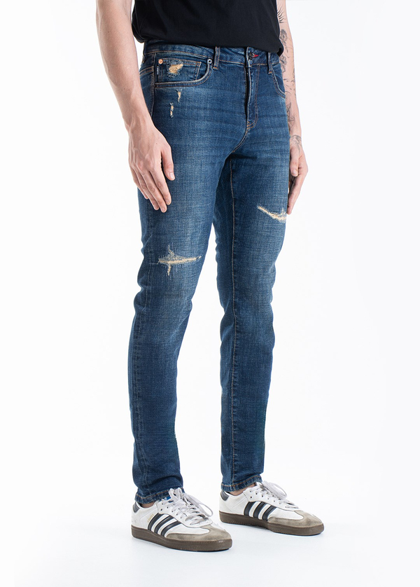 Gabbia Yeşil Yırtıklı Slim Fit Kot Pantolon