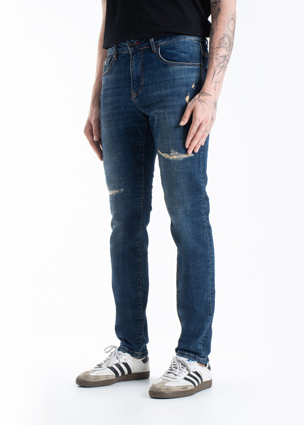 Gabbia Yeşil Yırtıklı Slim Fit Kot Pantolon