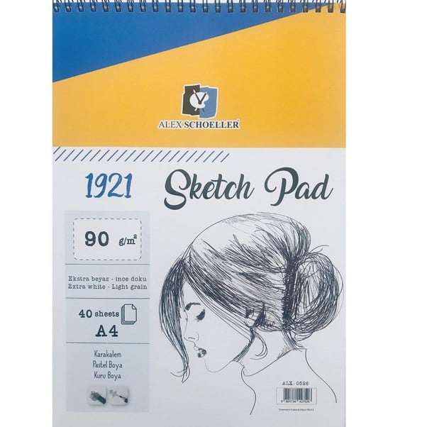 Alex Schoeller Sketch Pad Eskiz Defteri 90gr A4 40 Yaprak