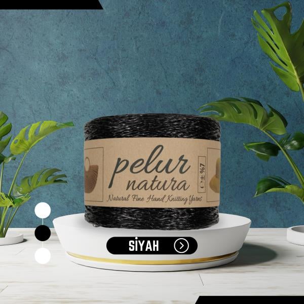 Çanta ve Örgü Hobi İpi Metalik Büküm Siyah