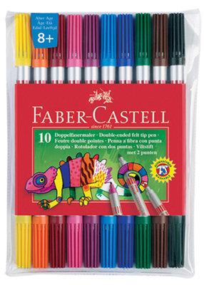 Faber Castell 10 Renk Çift Uçlu Keçeli Kalem