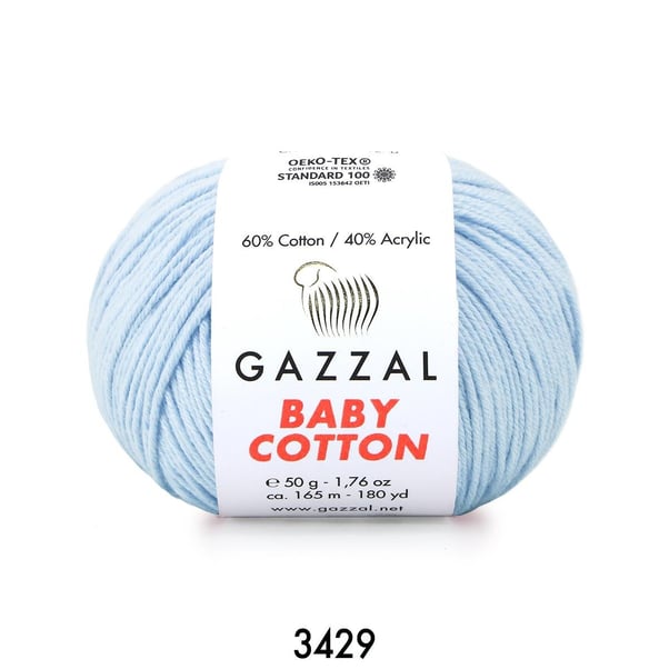 Gazzal Baby Cotton Mavi Bebek Yünü-3429
