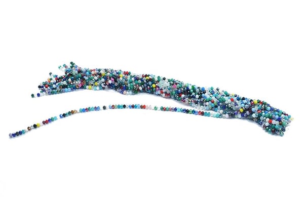 Karışık Renkli Kristal Boncuk Dizisi 6mm
