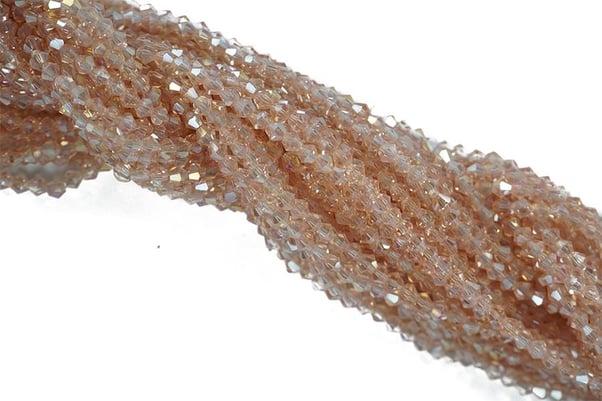 Koyu Pembe Köşeli Prizma Kristal Boncuk 4 mm