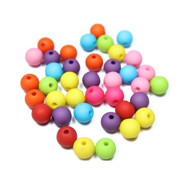 Plastik Renkli Emzik Zinciri Boncuğu 10 mm 50 Gr