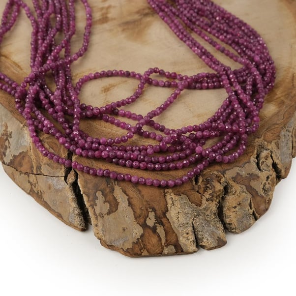 Yakut (Ruby) Taşı Fasetli Doğal Taş Dizisi 3 mm