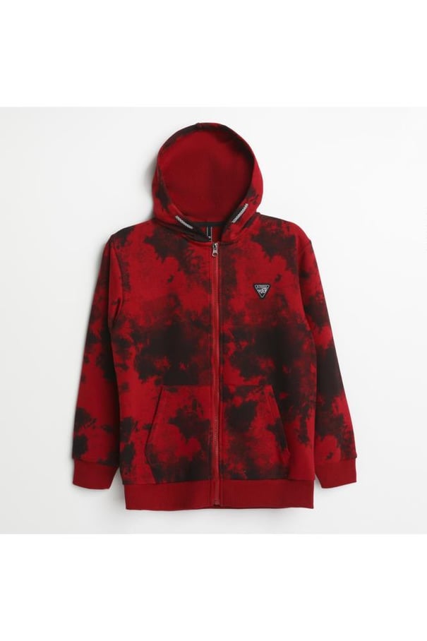 Erkek Çocuk Batik Desenli Kapşonlu Fermuar Sweatshirt 1-5 Yaş - 321361