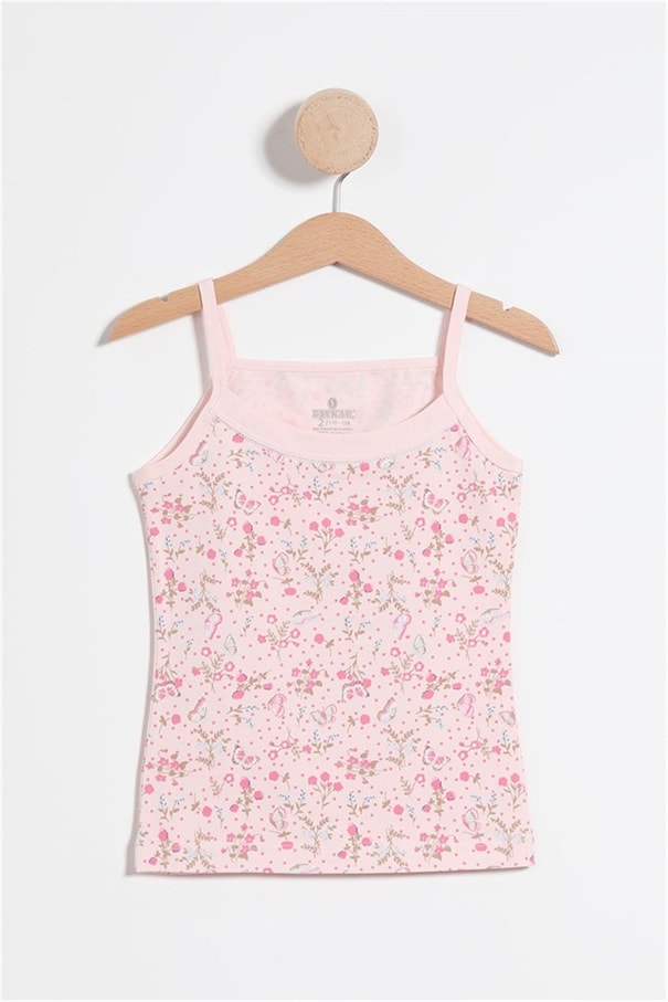 Baykar Kız Çocuk Çiçekli Atlet 3'lü Set 4964 Pembe