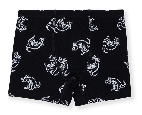 Erkek Çocuk Pamuklu Baskılı Rahat Kesim Likralı Boxer 3'lü Paket 3532 Siyah