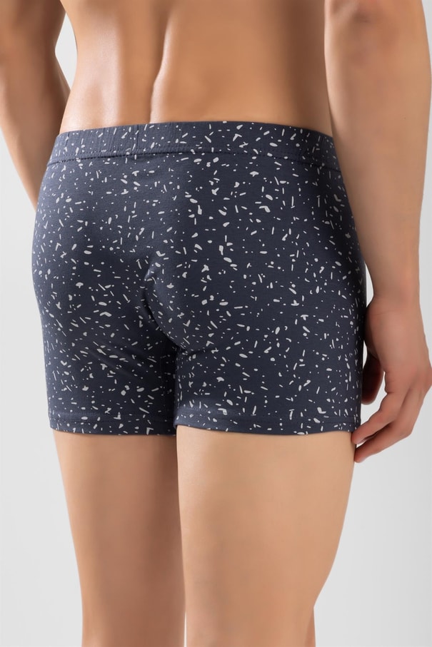 Erkek Desenli Likralı Pamuklu Compact Boxer Füme