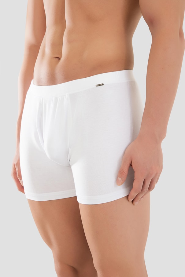Erkek Mikro Modal Elestan Basic Boxer 1402 Beyaz