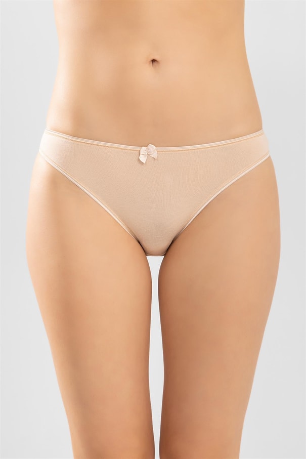 Kadın Bikini Kesim Basic Pamuklu Külot 3'lü Paket Ten Rengi