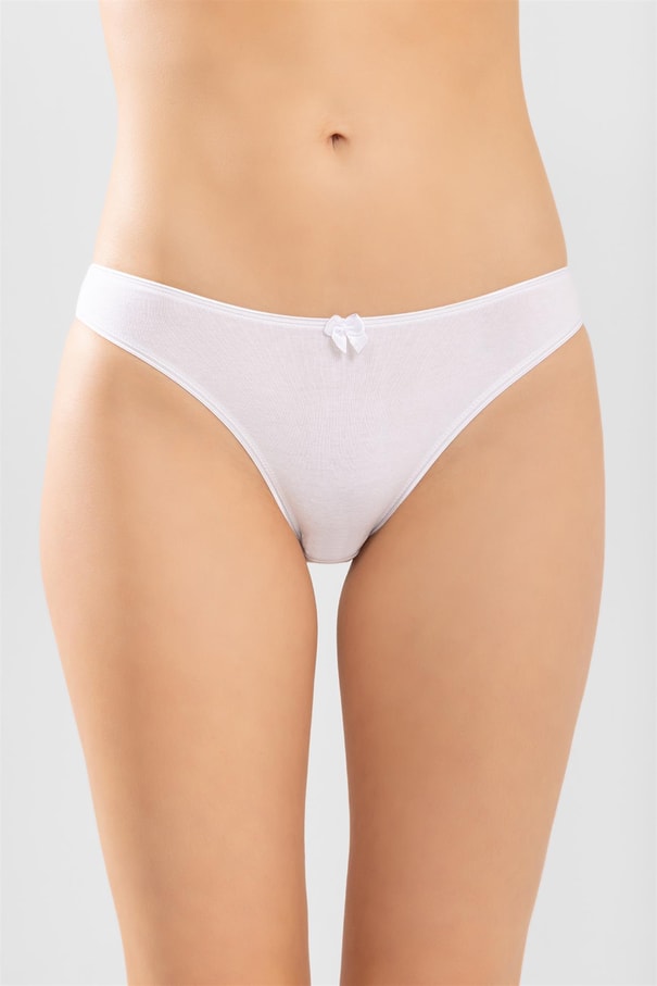 Kadın Bikini Kesim Basic Pamuklu Külot 3'lü Paket Beyaz