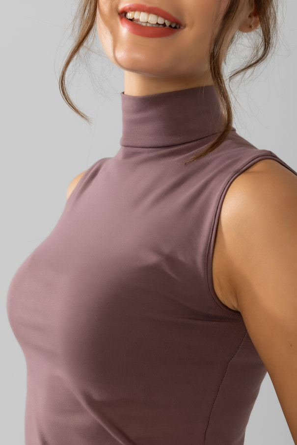 Kadın Pamuklu Balıkçı Yaka Body 6320 Gül kurusu