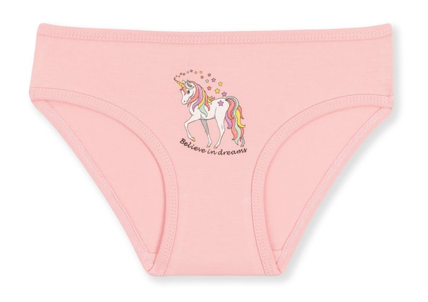 Kız Çocuk Pamuklu Renkli Baskılı Bikini Külot 3'lü Paket 5712 Renkli