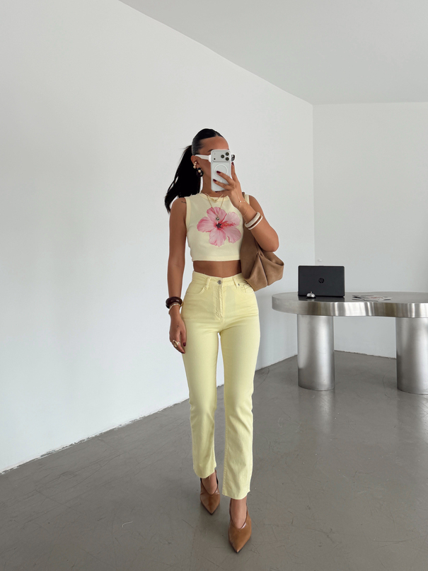 Boyfit Denim Jean - Sarı