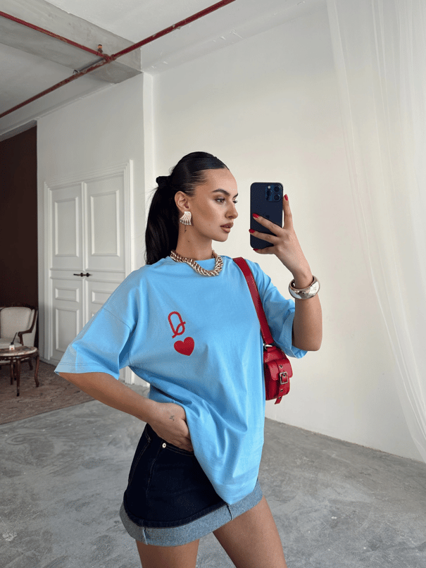 Love Q Basic Tshirt Bebe Mavi - Mavi