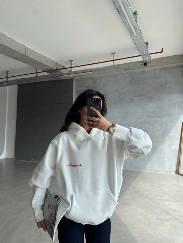 Another Kapüşonlu Sweatshirt Beyaz - Beyaz