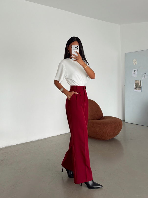 My Palazzo Kumaş Pantolon - Bordo