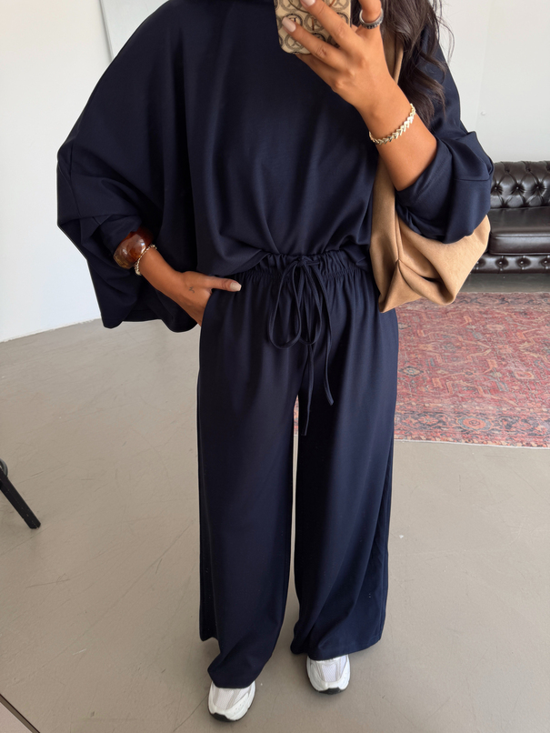 Yarasa Kol Oversize Takım - Lacivert