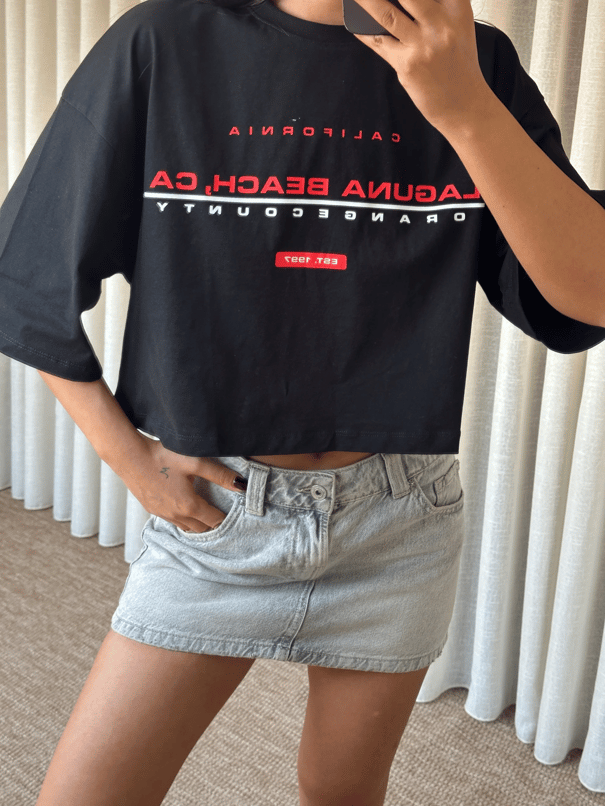 Laguna Beach Crop Basic - Siyah