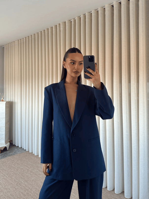 Lily Keten Blazer - Lacivert