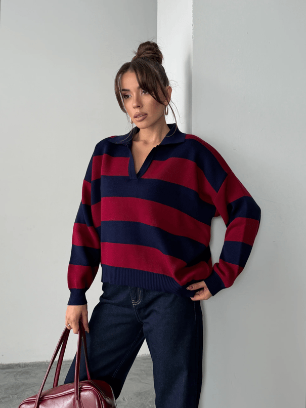 Polo Yaka Kazak  - Bordo-Laci