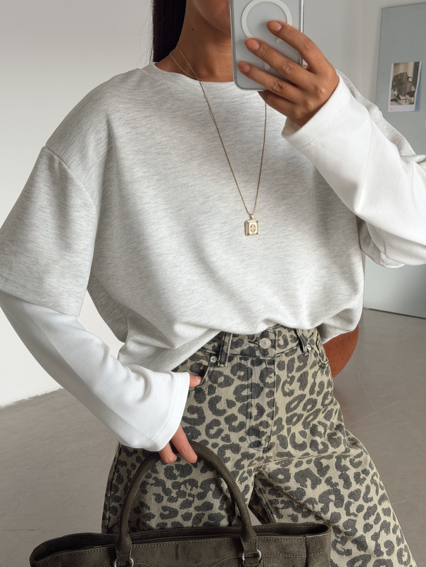 Modal Birleşik Sweat - Gri