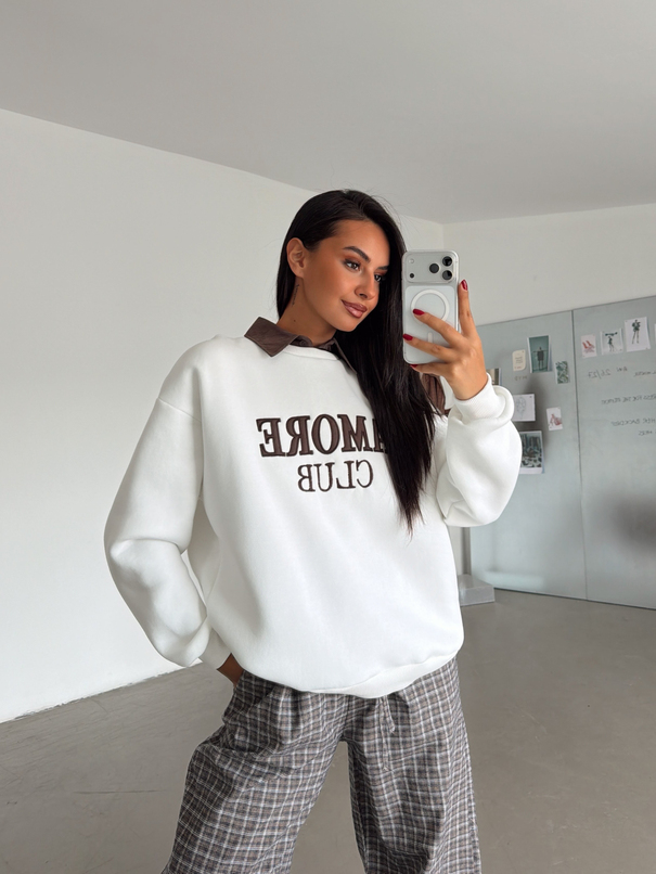 Gömlek Detay Amore Sweat - Beyaz