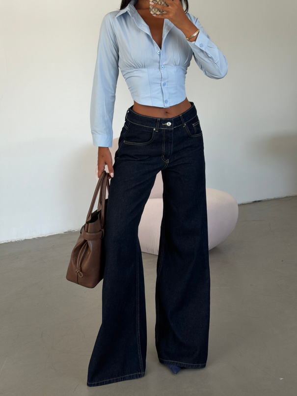 Ekstra Wide Leg Jean - Lacivert