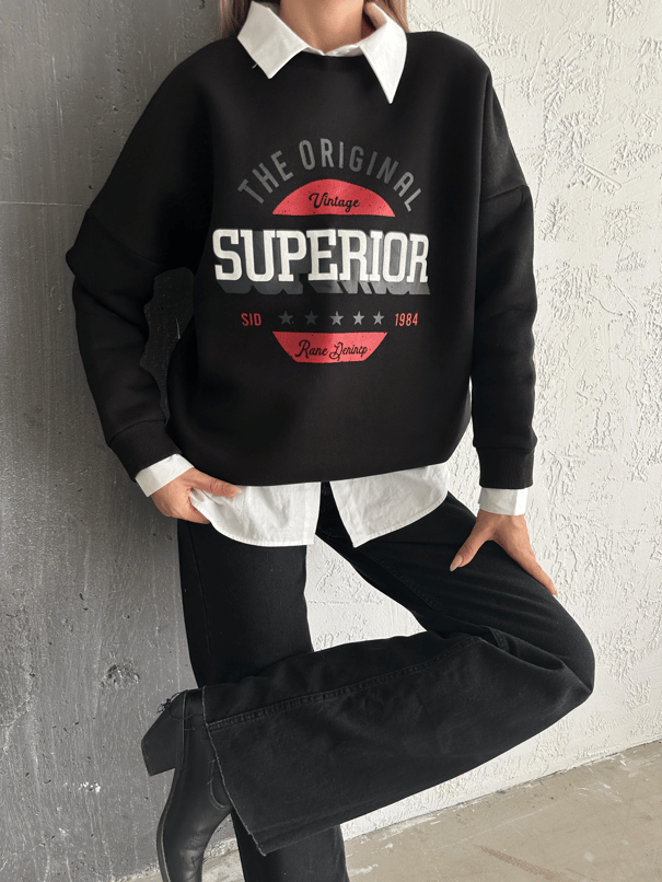 Superior Sweatshirt Siyah - Siyah