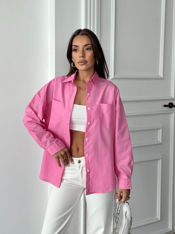 Süs Dikiş Detay Gömlek - Pembe