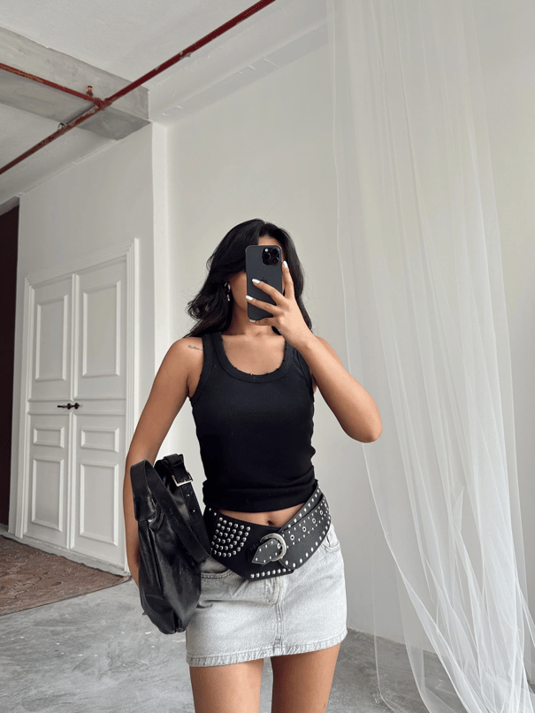 Liza Basic Crop Siyah - Siyah