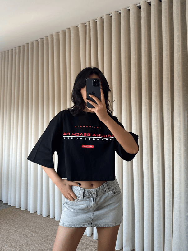 Laguna Beach Crop Basic - Siyah