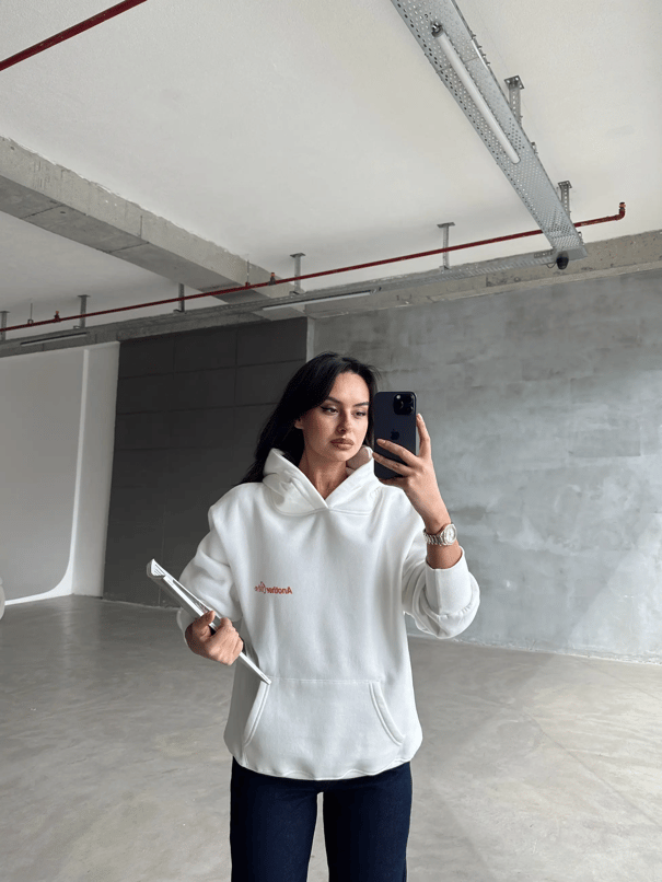 Another Kapüşonlu Sweatshirt Beyaz - Beyaz
