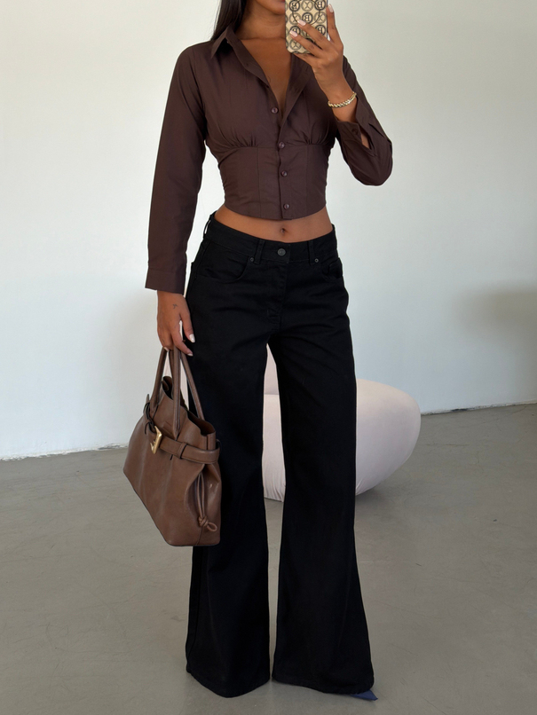 Ekstra Wide Leg Jean - Siyah