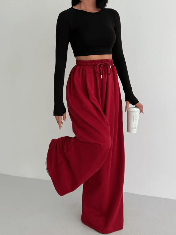 Baggy Salaş Eşofman - Bordo