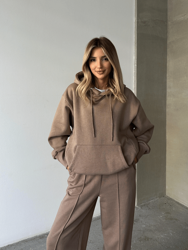 Kanguru İpli Sweat Vizon - Vizon
