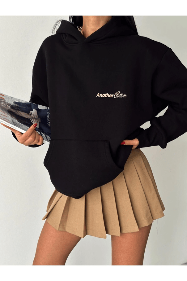 Another Kapüşonlu Sweatshirt Siyah - Siyah