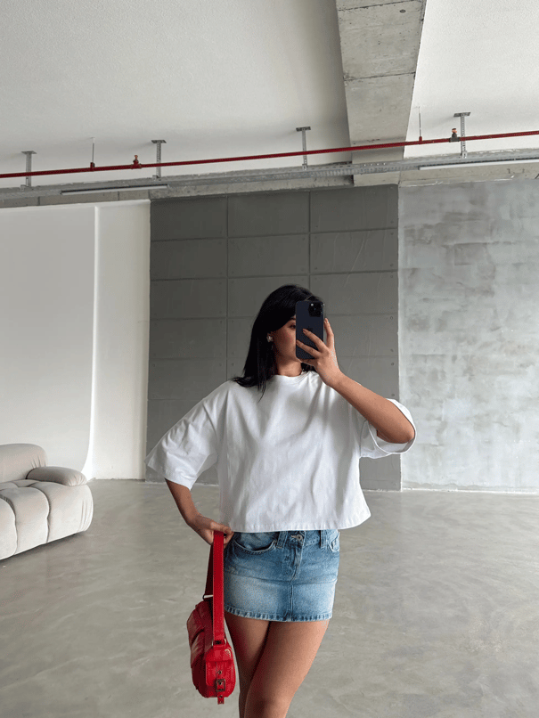 Oversize Basic Crop - Ekru