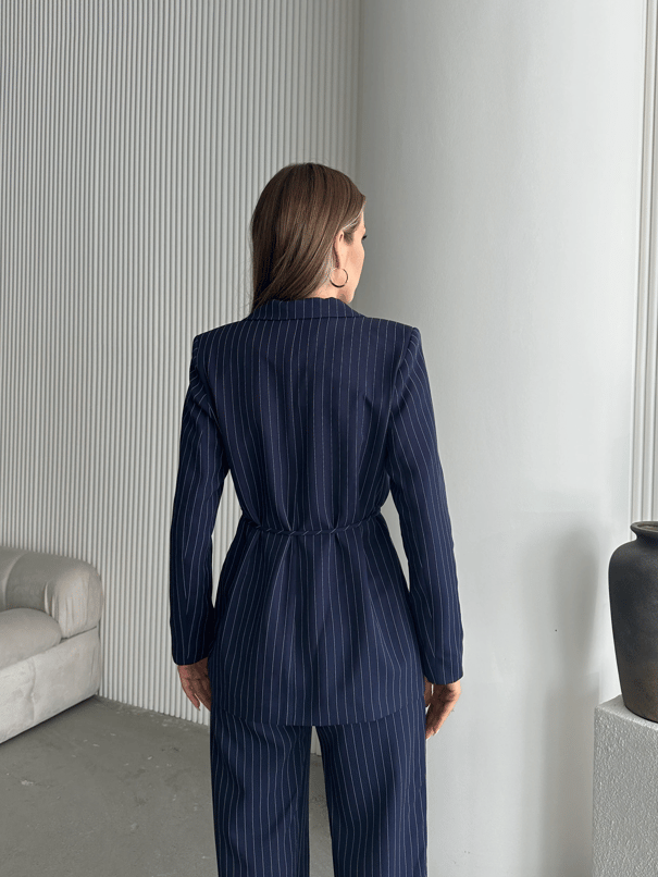 Lasy Line Bel Bağlamalı Blazer Ceket Lacivert - Lacivert