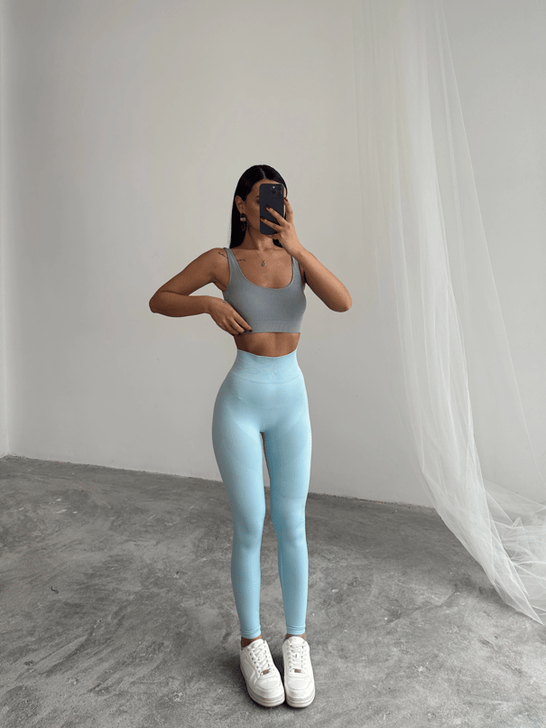 Esnek Tayt Bebe Mavi - Mavi