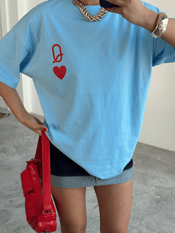Love Q Basic Tshirt Bebe Mavi - Mavi