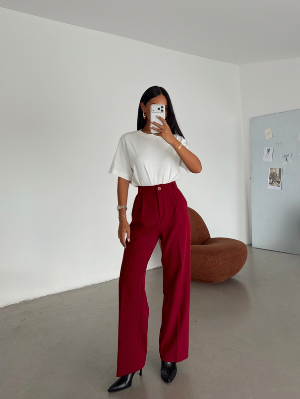 My Palazzo Kumaş Pantolon - Bordo