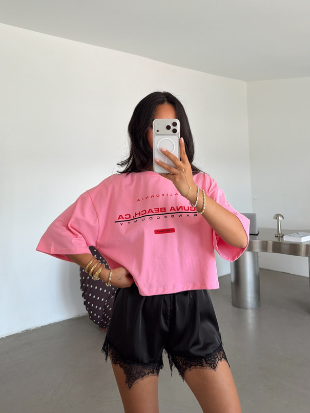 Laguna Beach Crop Basic - Pembe