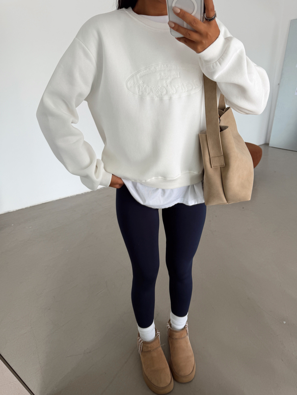Hopeful Nakış Sweat - Ekru