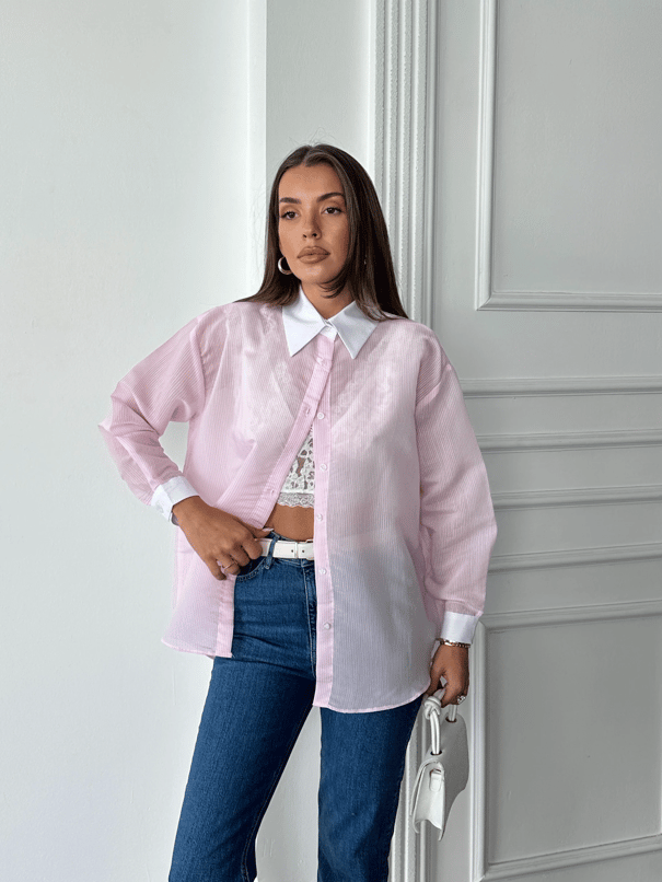 Transparan Gömlek - Pembe